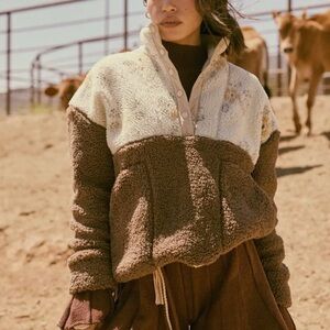 Colorblock Sherpa Fleece Half-Snap Pullover Jacket NWT